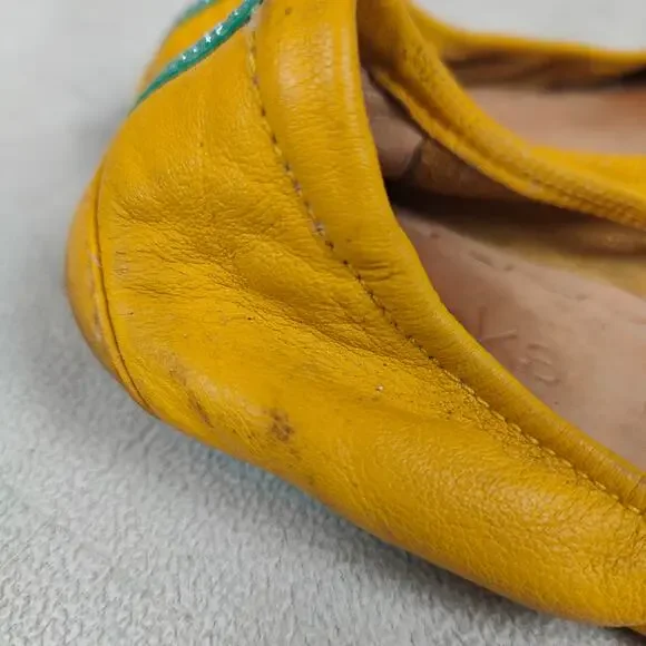 Tieks Flats Womens 6 Mustard Yellow Leather Ballet Slip On Shoes Preppy Shoes - Picture 2 of 9